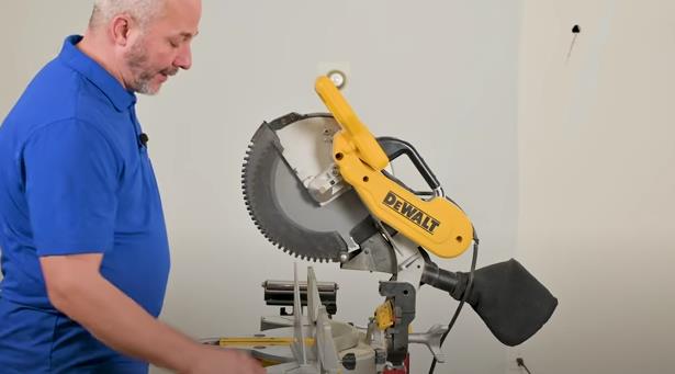 A miter saw used for